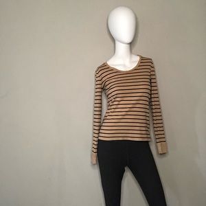5/$5 ⚡️ Black and Camel Striped Long Sleeve